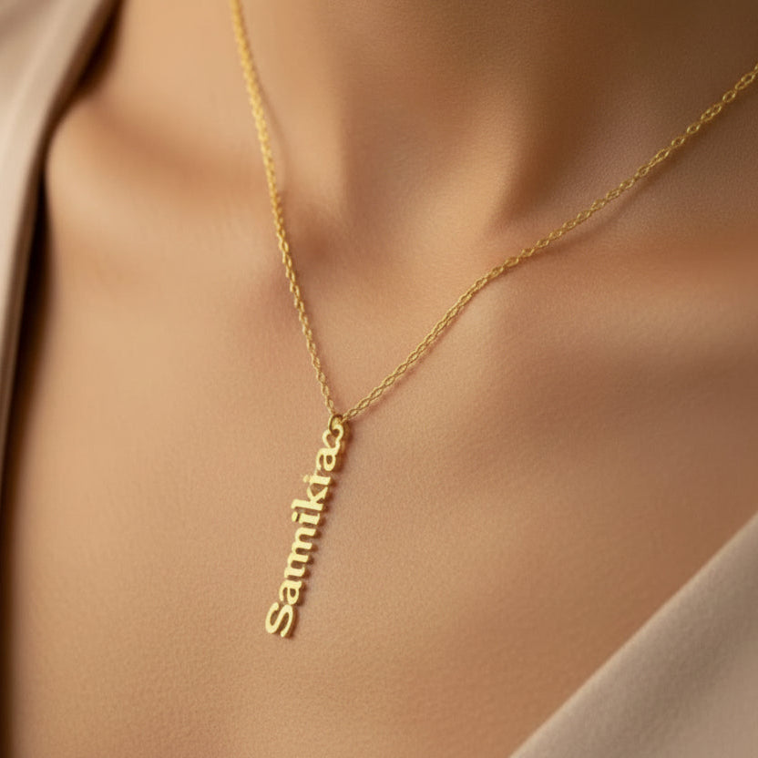 Personalised Vertical Name Necklace