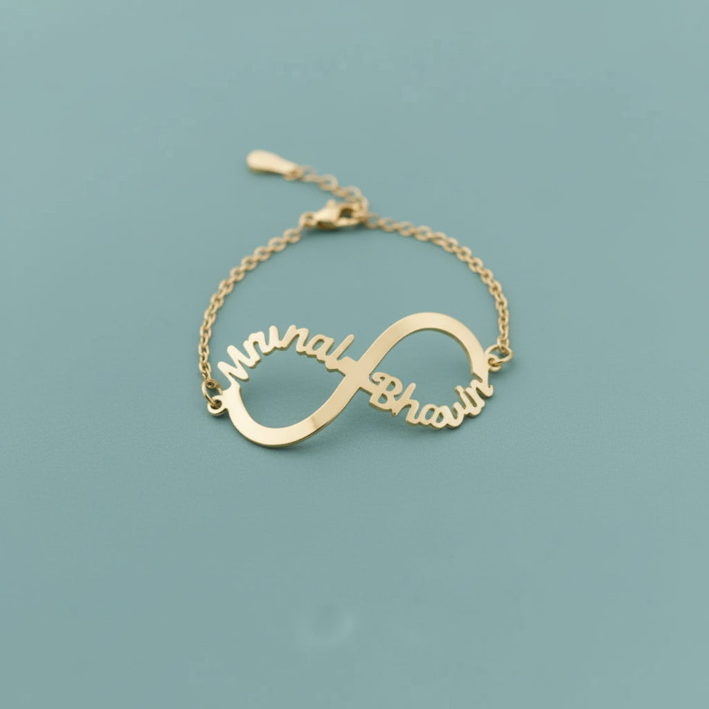 Elegant Personalized Couple Infinity Name Bracelet