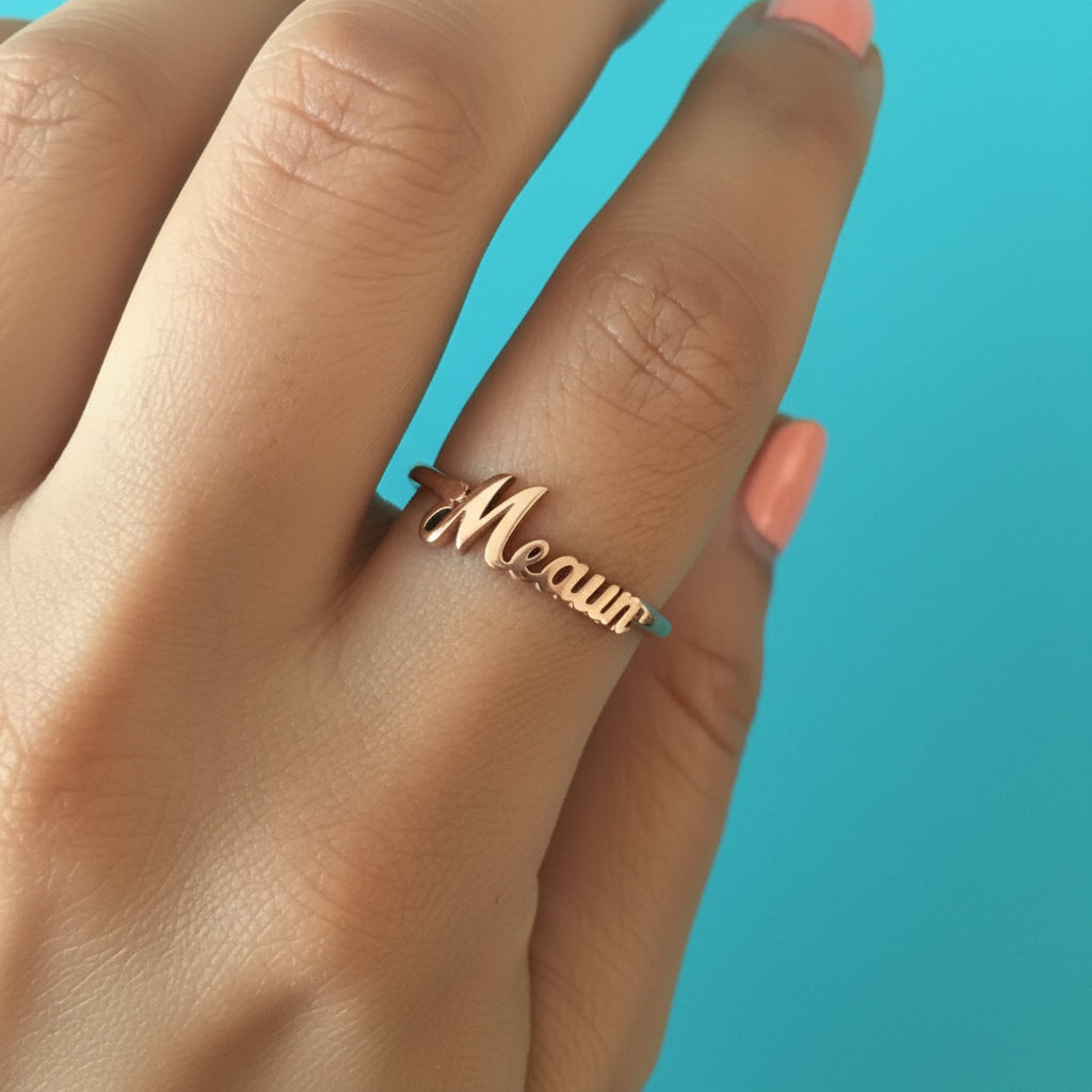 Signature Personalized Single Name Ring
