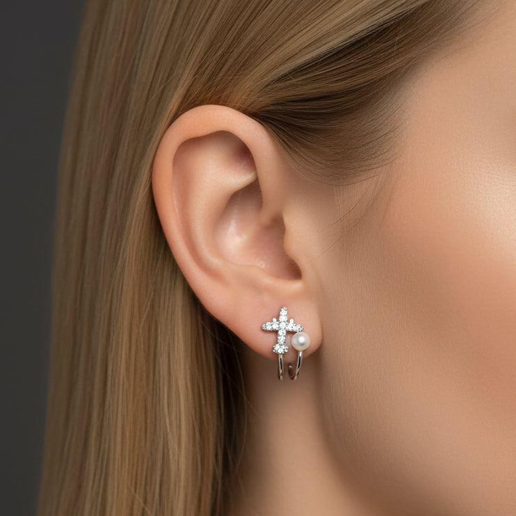 Pearl Aeroplane Earrings