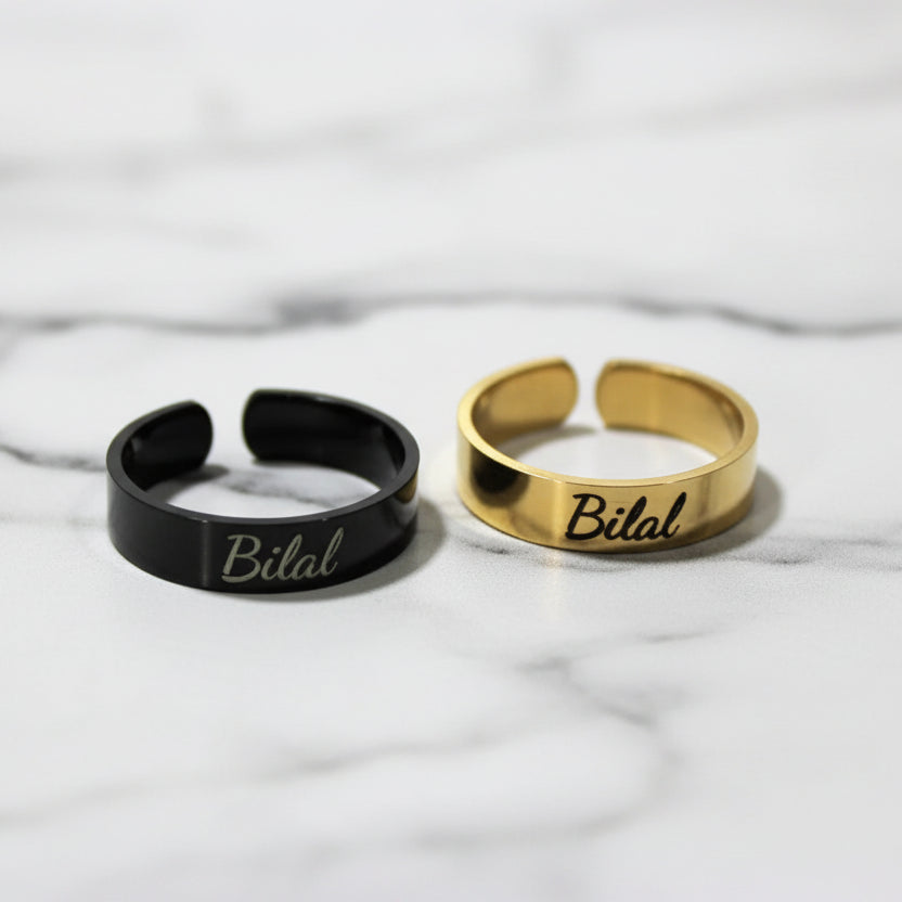 Classic Band Name Ring