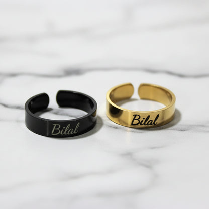 Classic Band Name Ring