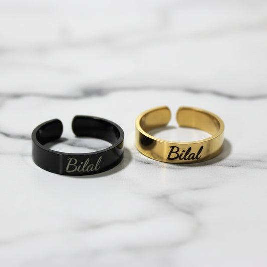 Classic Band Name Ring