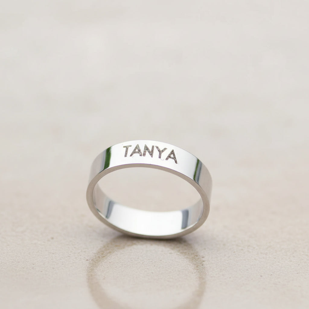 Classic Band Name Ring