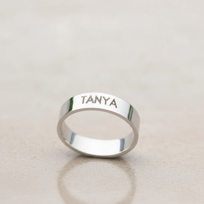 Classic Band Name Ring