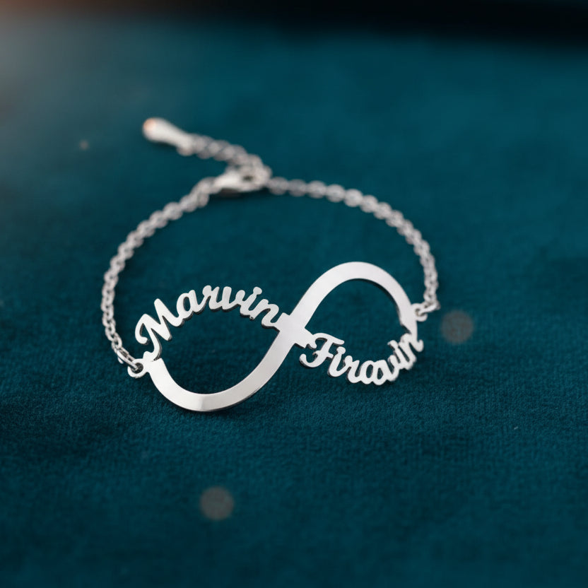 Elegant Personalized Couple Infinity Name Bracelet