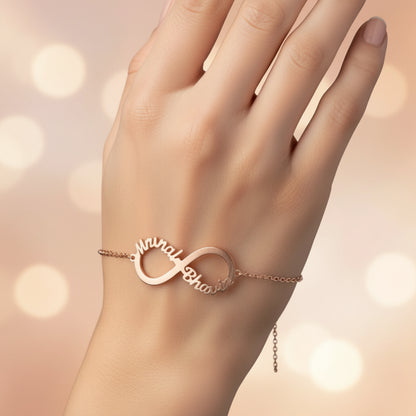 Elegant Personalized Couple Infinity Name Bracelet