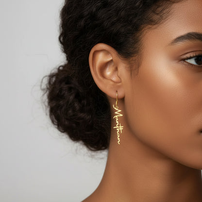 Personalised Vertical Name Earring
