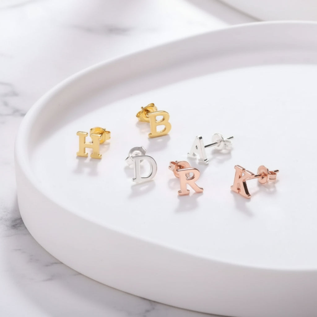 Initial Stud Earring