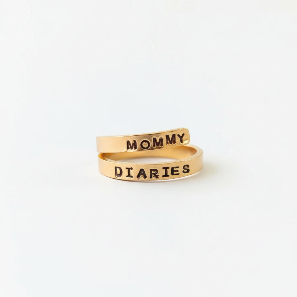 Bespoke Adjustable Stamped Couple Name Ring