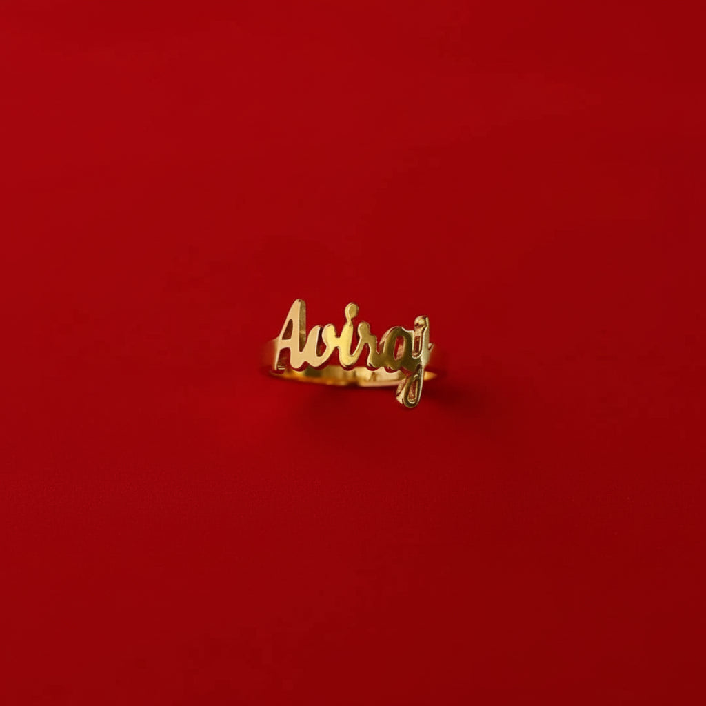 Signature Personalized Single Name Ring