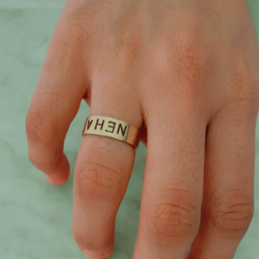 Signature Hand-Stamped Personalized Name Ring