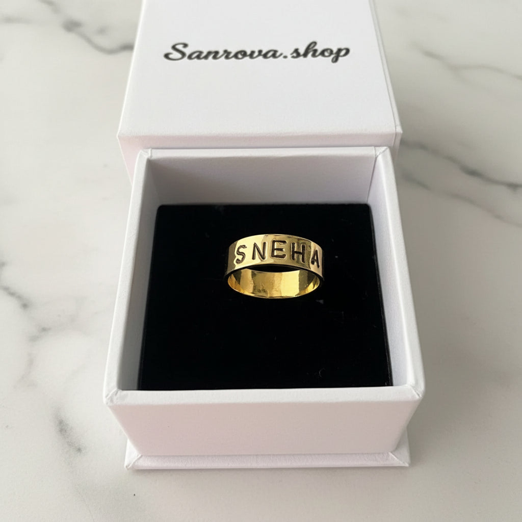 Signature Hand-Stamped Personalized Name Ring